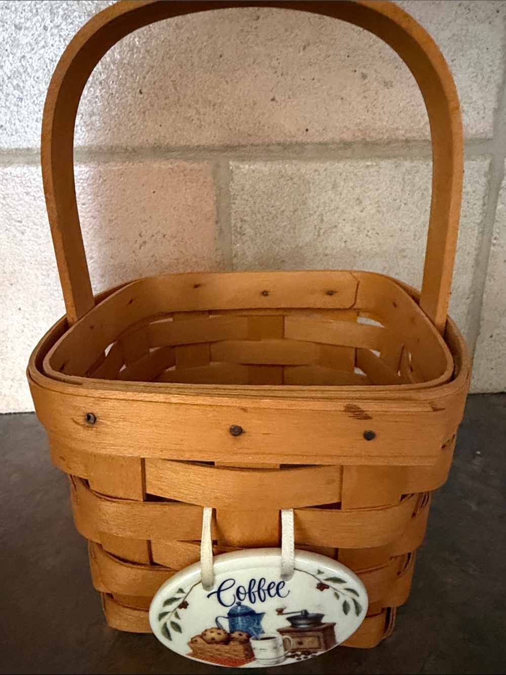 Longaberger Honey Brown Handwoven Square Basket circa 1998🫶